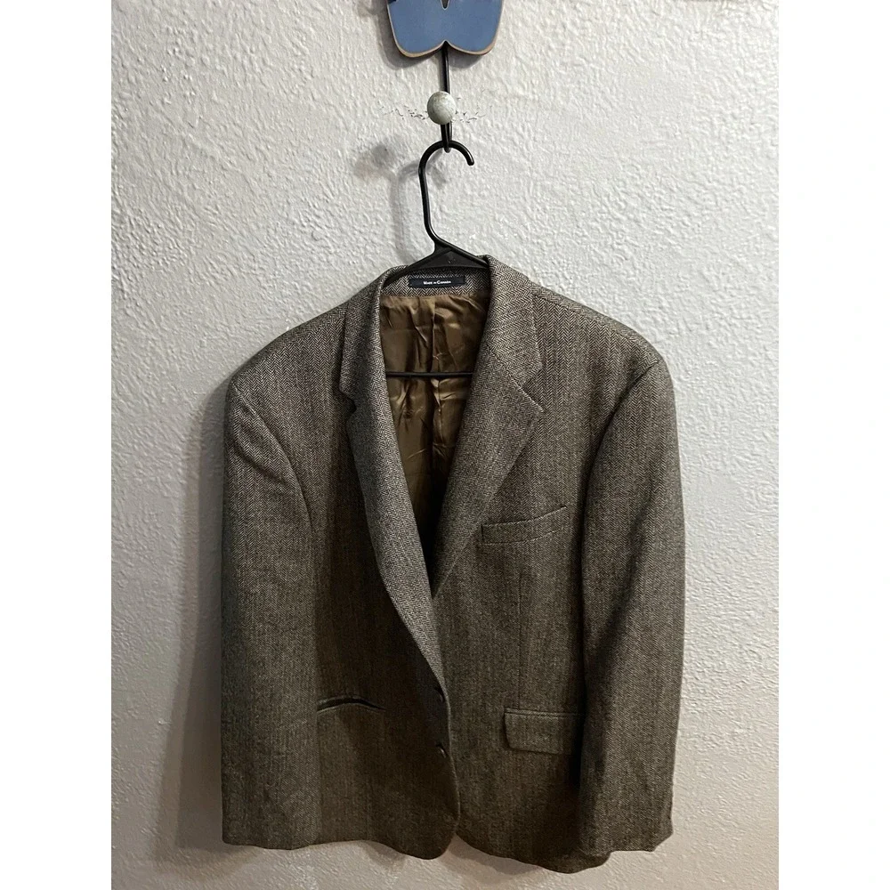 Chaps Blazer Mens  Size 46R Charcoal  Gray Wool Sport Coat Suit‎ Jacket